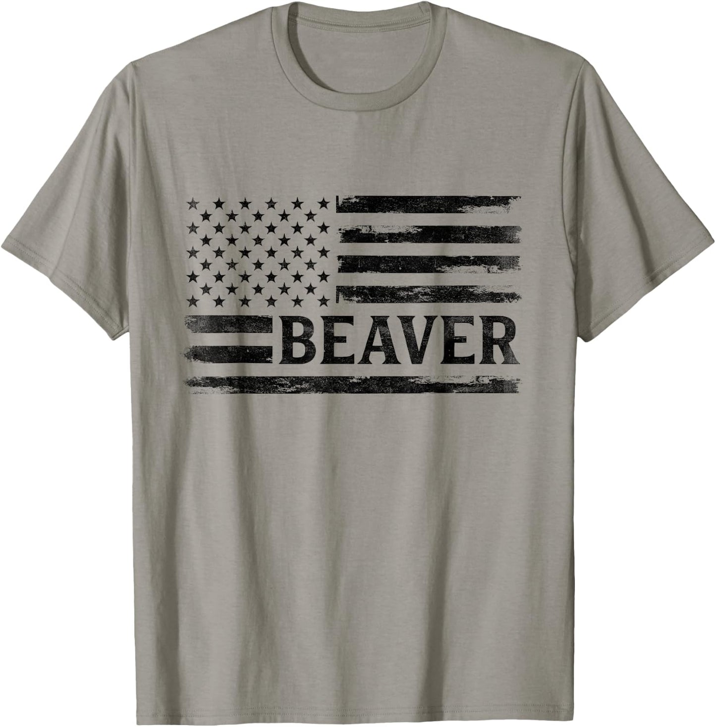 Beaver Black Vintage USA Flag Animal Lover T-Shirt - T-Shirt | Sand