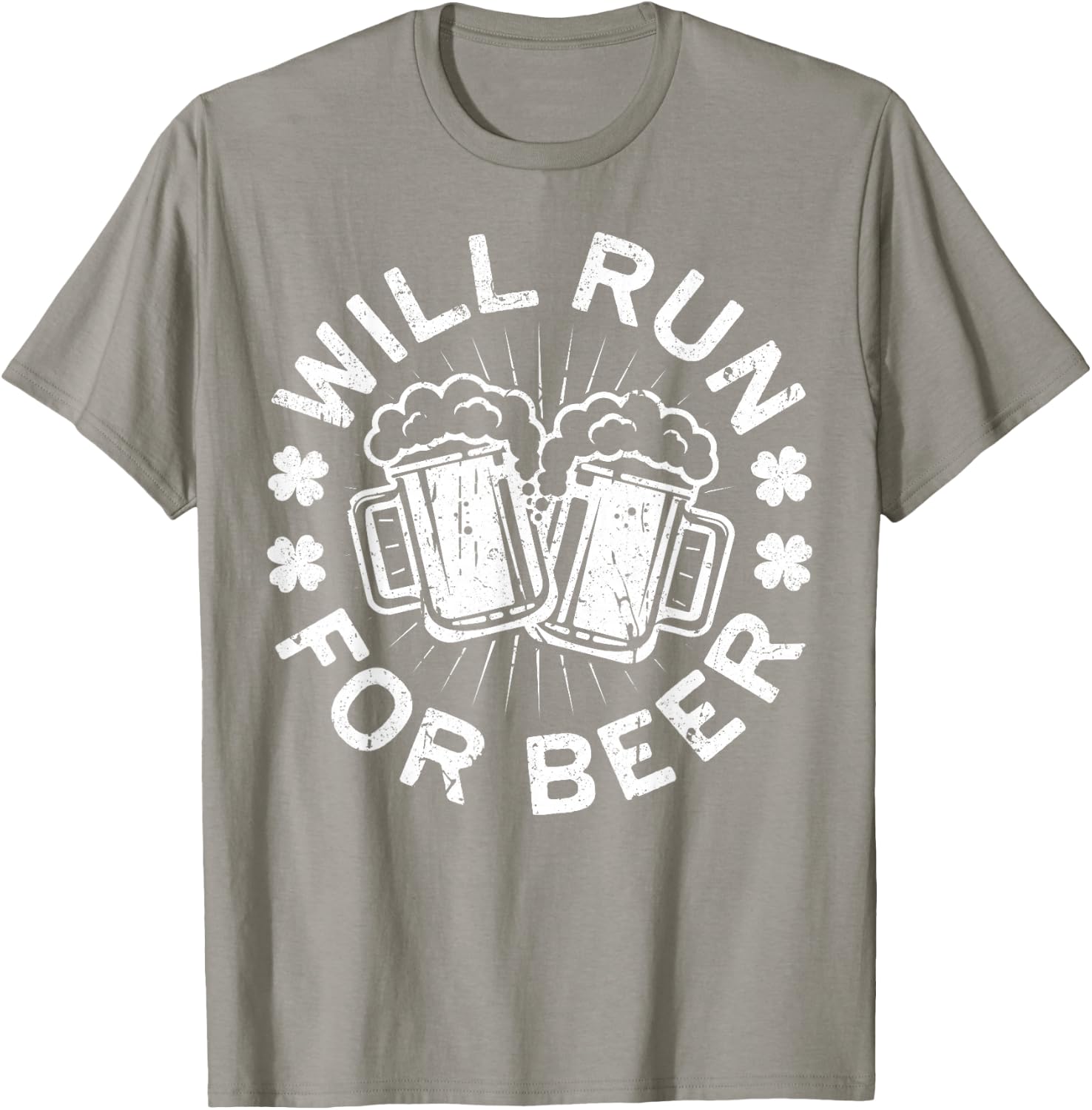 Will Run For Beer Shirt Funny Men Women St Patricks Day T-Shirt - T-Shirt | Sand