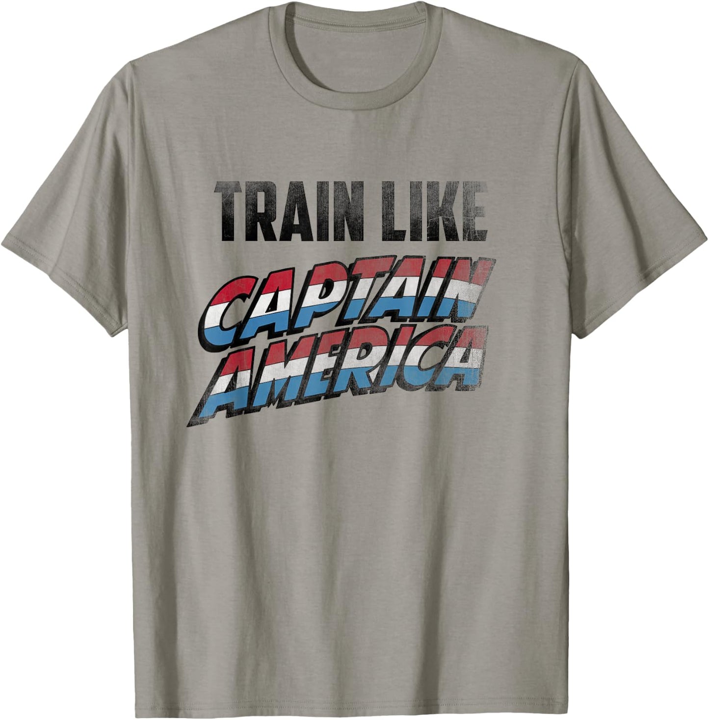 Marvel Train Like Captain America Workout Graphic T-Shirt - T-Shirt | Sand
