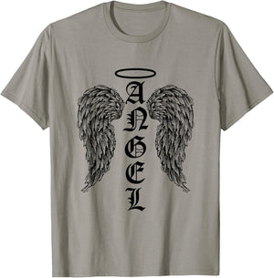 Angel Wings Halo Feathers God Awesome Funny Gift T-Shirt - T-Shirt | Sand