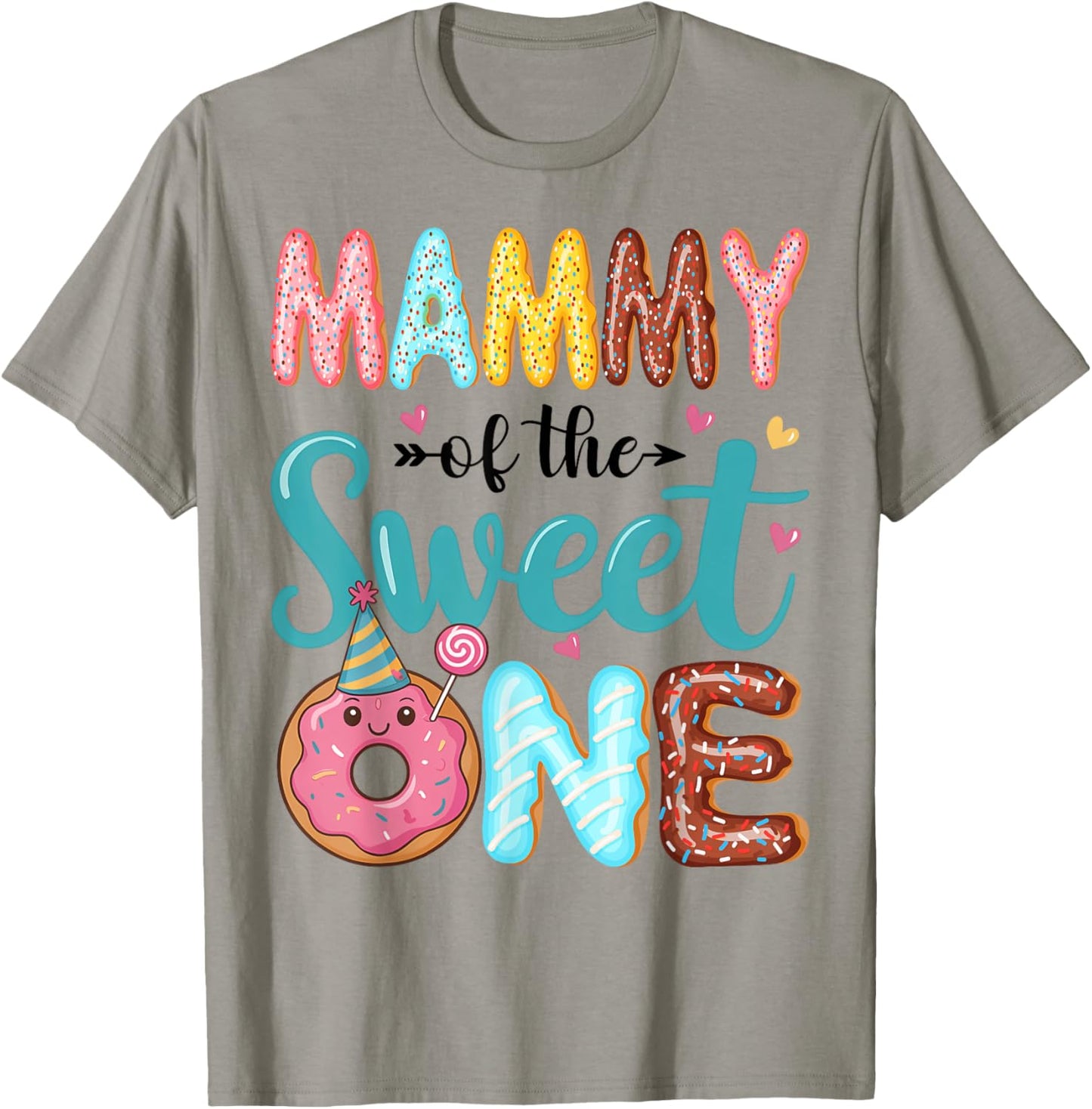 Mammy Of The Sweet One 1st Birthday Girl Donut Party T-Shirt - T-Shirt | Sand