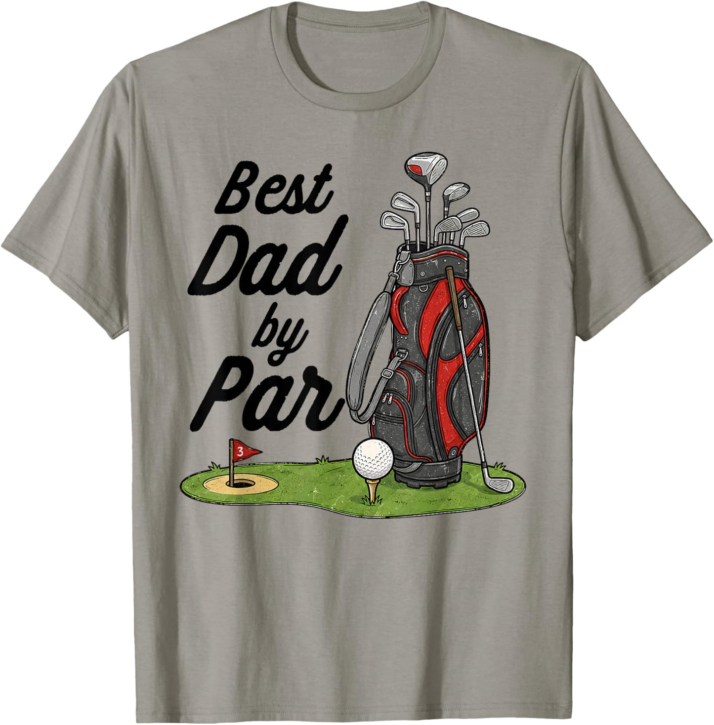 Dad Golf Best Dad By Par Funny Father's Day Golfing T-Shirt - T-Shirt | Sand