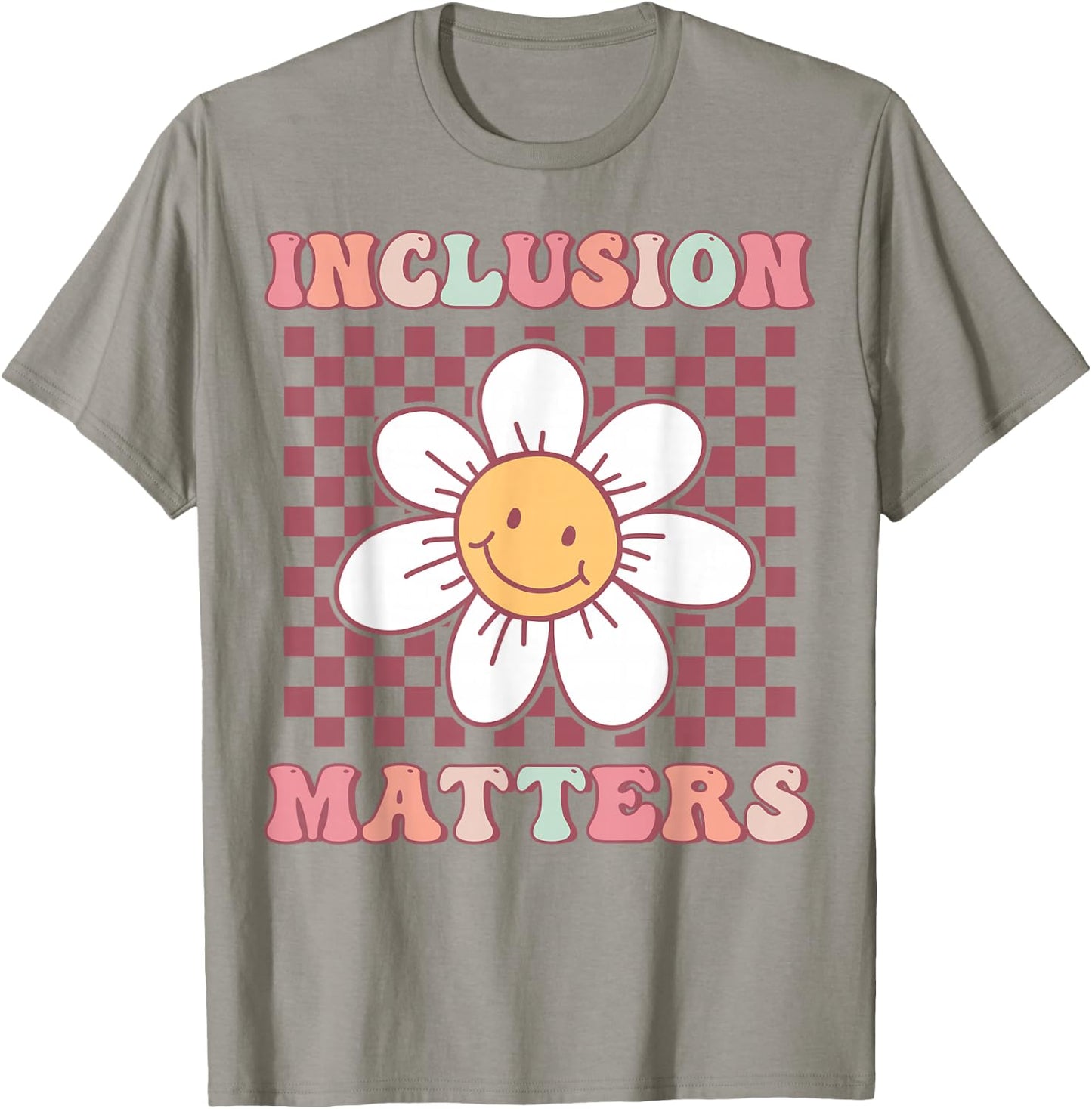 Groovy Inclusion Matters Cute Daisy Flower Special Education T-Shirt - T-Shirt | Sand