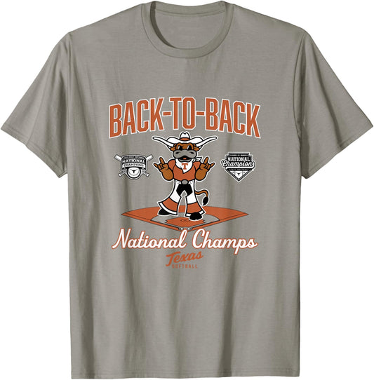 Texas Softball - Back-to-Back Champions Diamond - NCAA T-Shirt - T-Shirt | Sand
