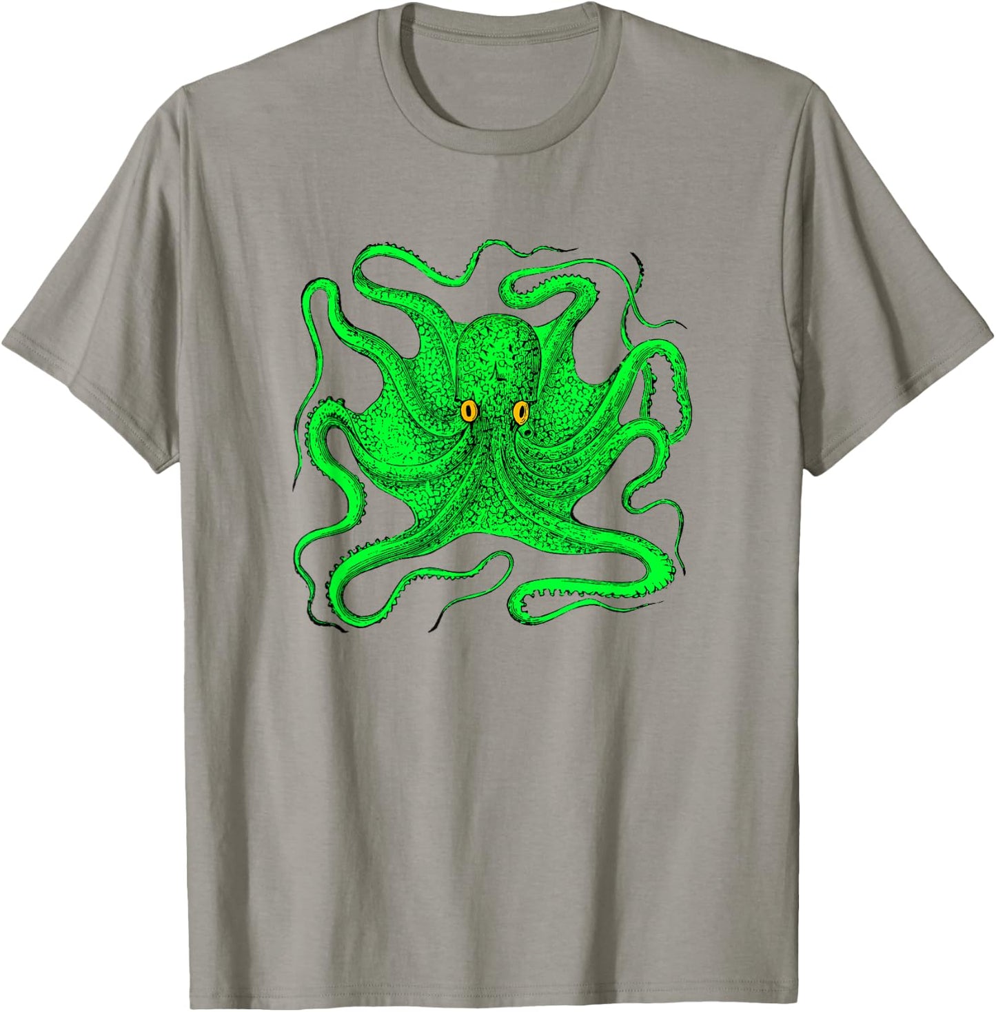 Octopus Shirt (green with yellow eyes) T-Shirt - T-Shirt | Sand