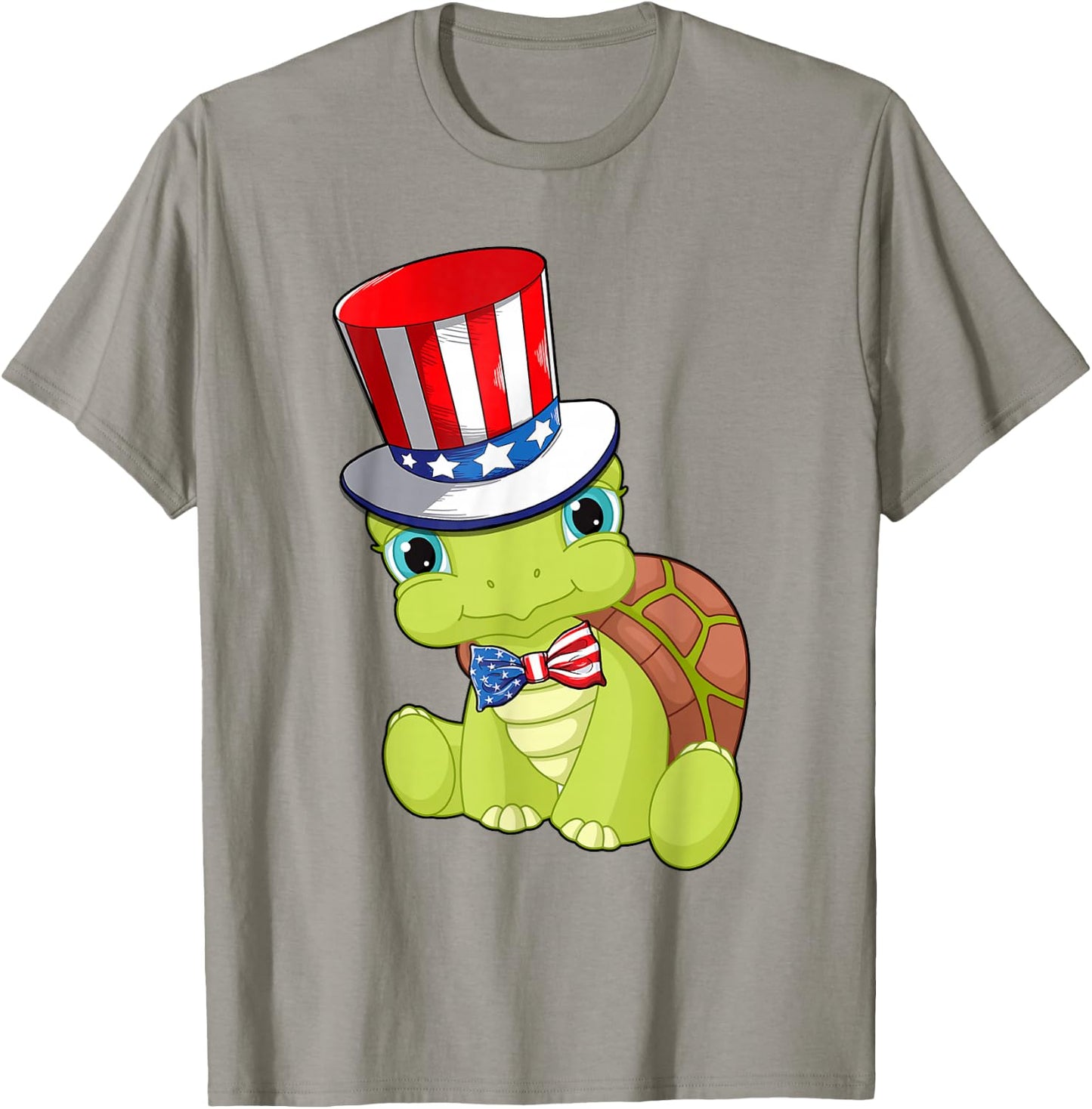 Turtle American Flag Hat Patriotic 4th Of July Shirt Gifts Women Kids Men T-Shirt - T-Shirt | Sand