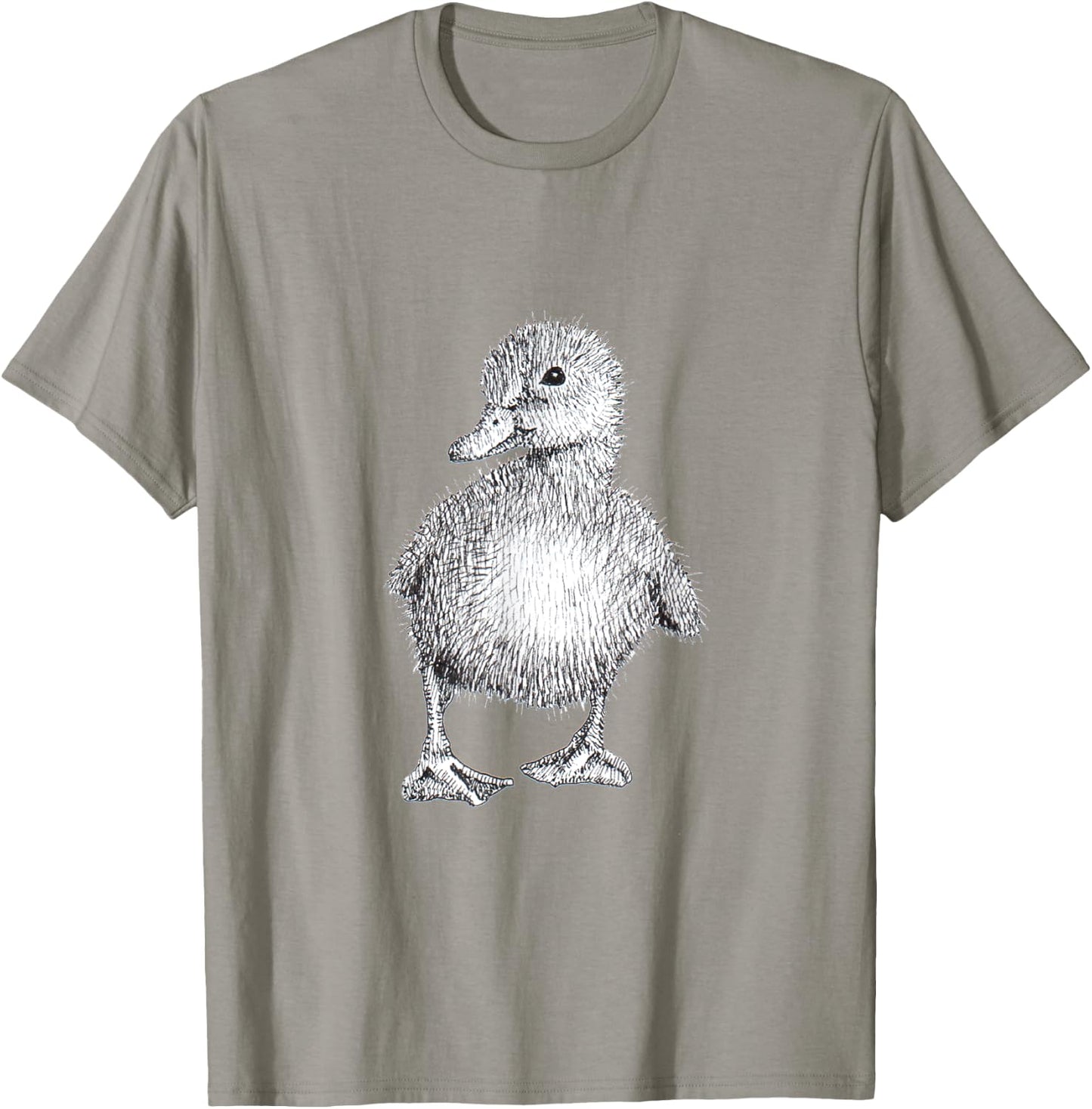 Duckling Cute Pen & Ink Drawing T-Shirt - T-Shirt | Sand