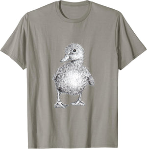 Duckling Cute Pen & Ink Drawing T-Shirt - T-Shirt | Sand