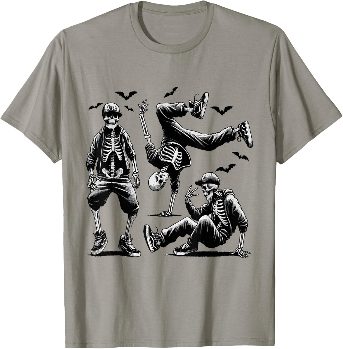 Funny Skeletons Dance Breakdance Halloween Dancing Skeleton T-Shirt - T-Shirt | Sand
