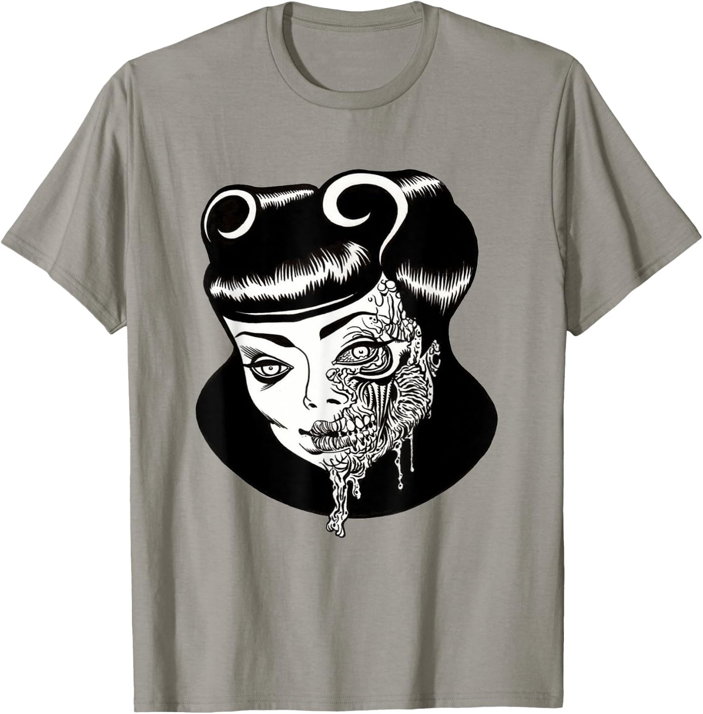 Zombie Pin-Up Girl Head T-Shirt - T-Shirt | Sand