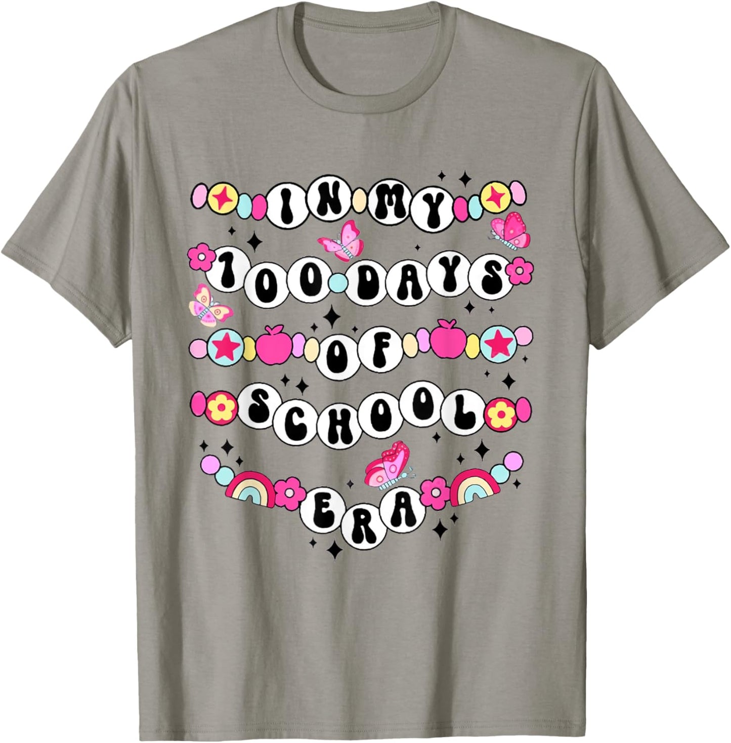 In My 100 Day Of School Era Friendship Bracelet Teacher T-Shirt - T-Shirt | Sand