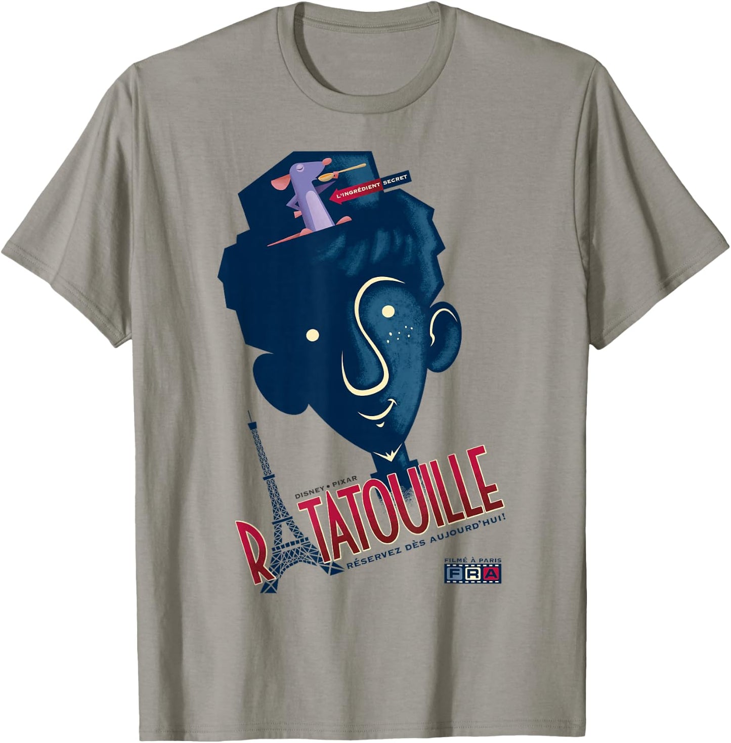 Disney Pixar Ratatouille Alfredo and Remy Blue Hue Portrait T-Shirt - T-Shirt | Sand
