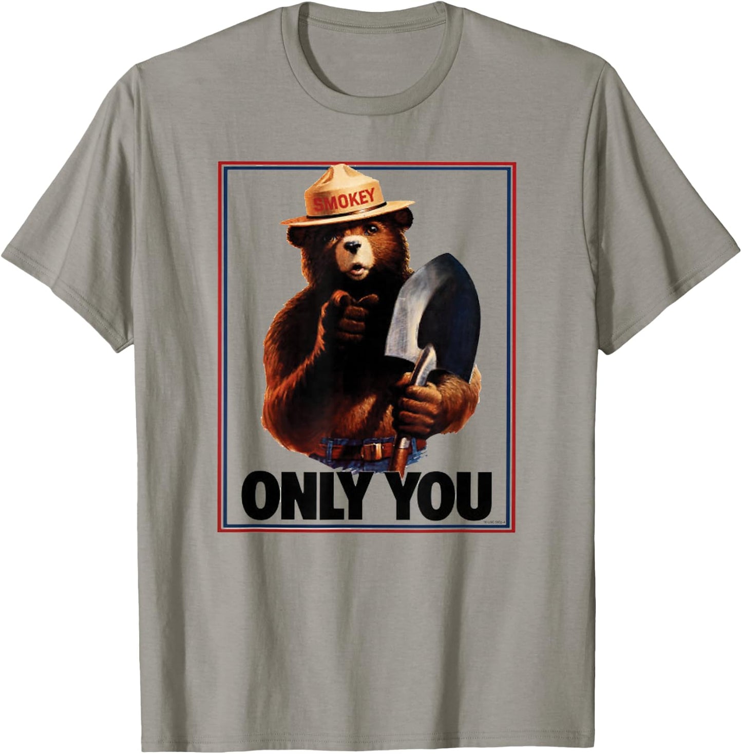 Smokey Bear Only You Patriotic T-Shirt - T-Shirt | Sand