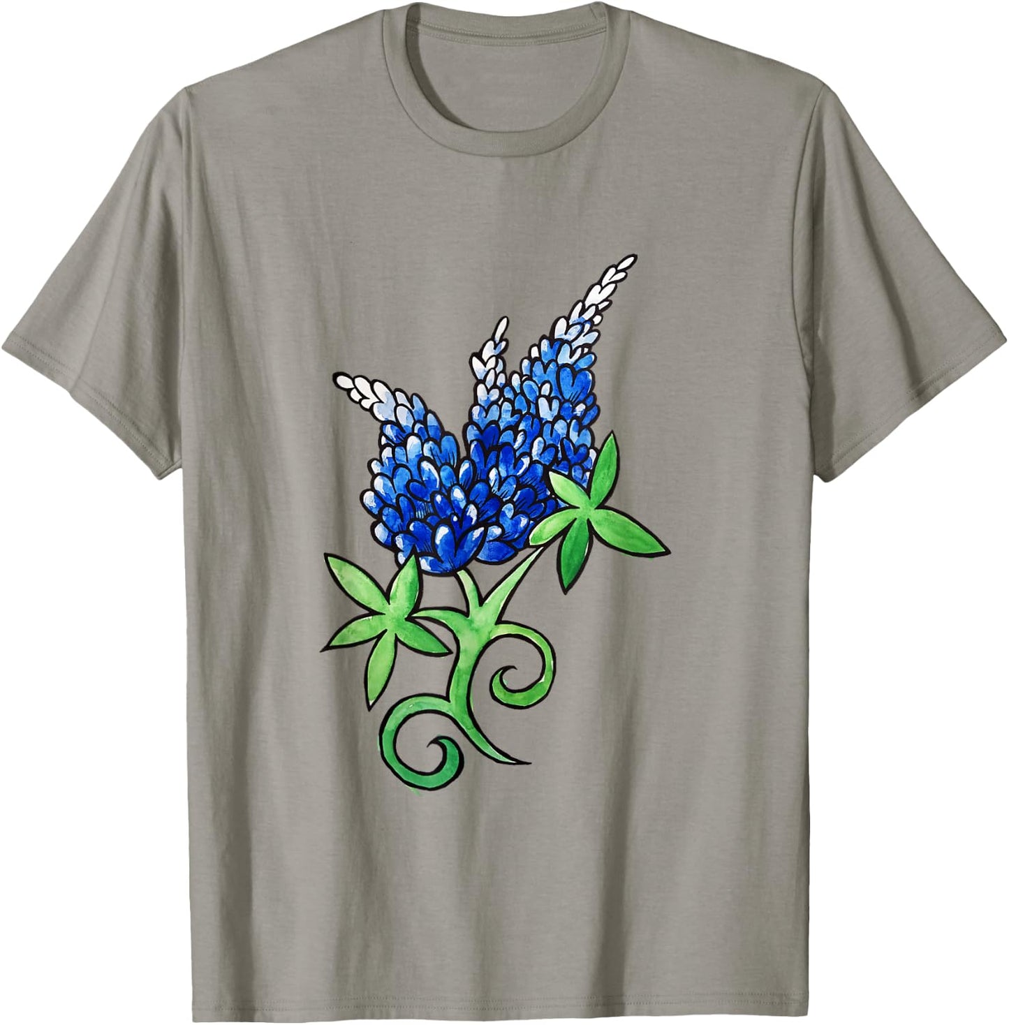 Texas Bluebonnet artistic watercolor texas shirt T-Shirt - T-Shirt | Sand