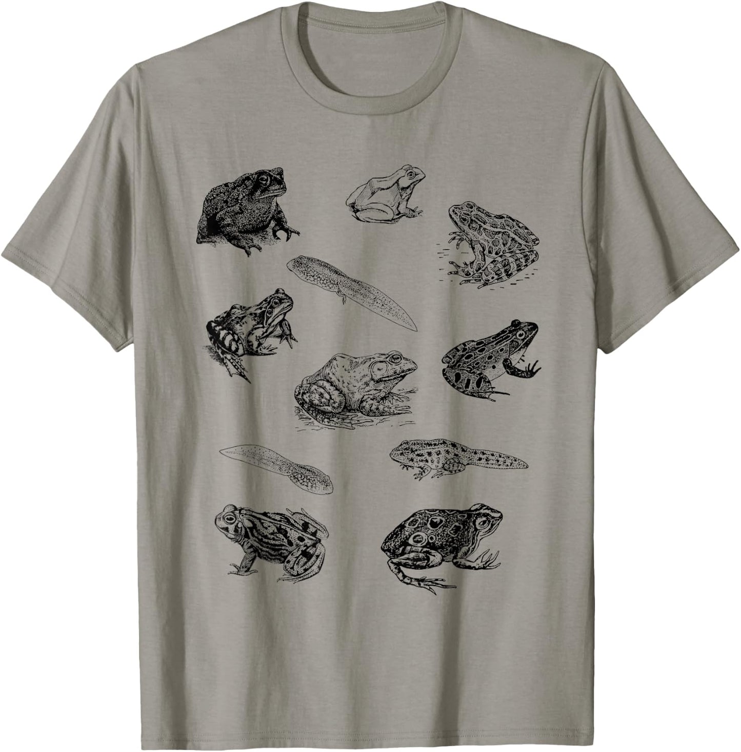 Tadpole Frog Toad Collage for Frog Lovers Hunters T-Shirt - T-Shirt | Sand