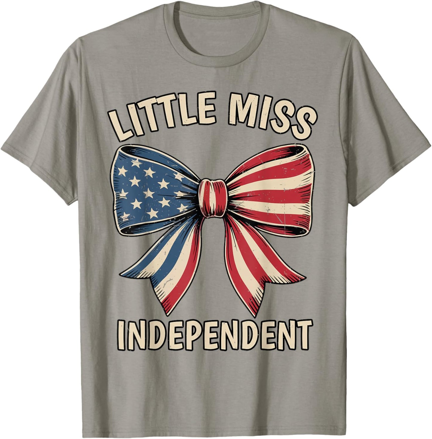Coquette Bows Little Miss Independent 4th July Girl Toddler T-Shirt - T-Shirt | Sand
