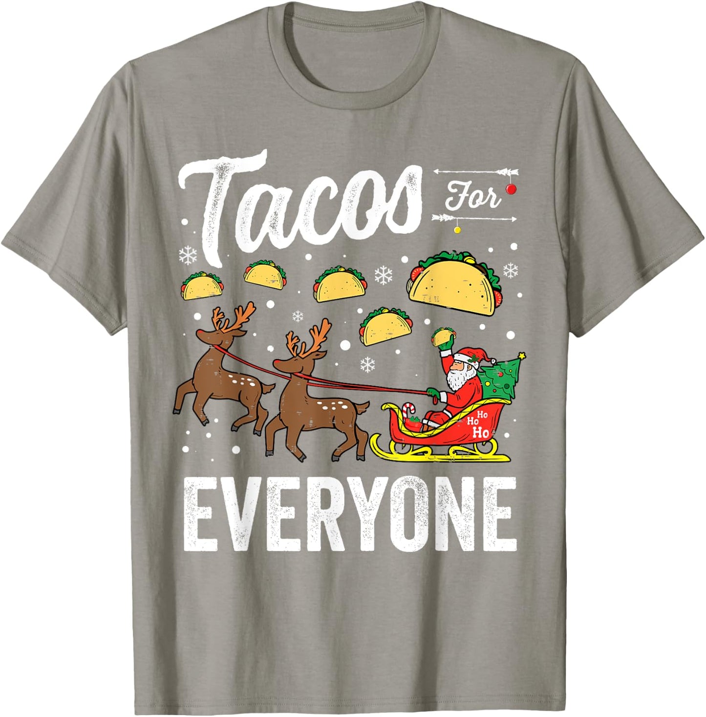 Tacos for everyone Christmas Taco Funny Xmas Santa T-Shirt - T-Shirt | Sand