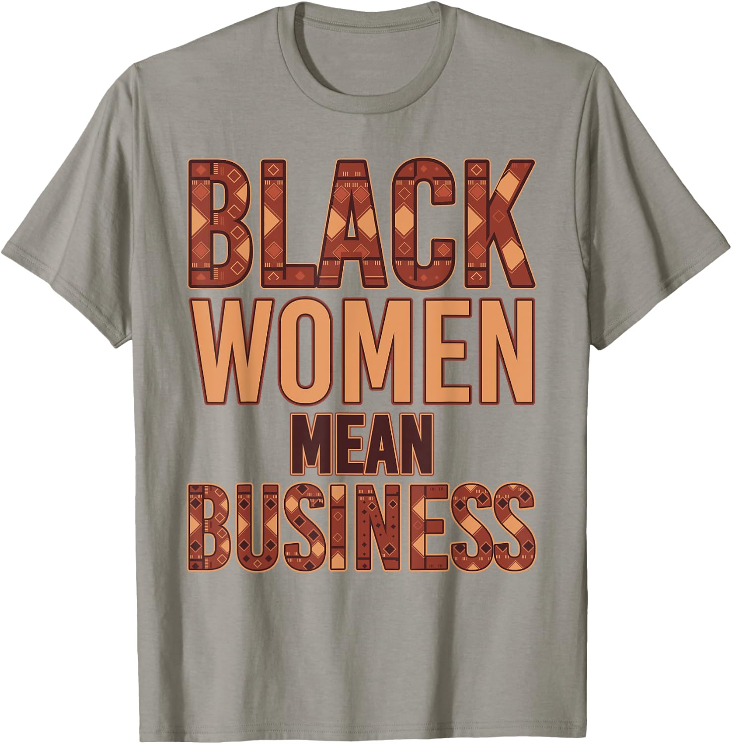 Black Women Mean Business Ethnic Kente Entrepreneurship T-Shirt - T-Shirt | Sand