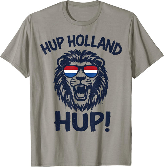 Hup Holland, Netherlands Flag Lion, Nederland Dutch Orange T-Shirt - T-Shirt | Sand