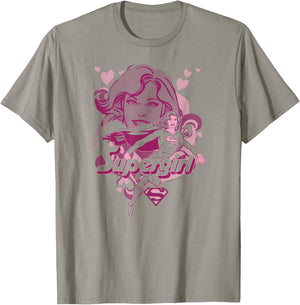 Supergirl Hearts Collage T Shirt T-Shirt - T-Shirt | Sand