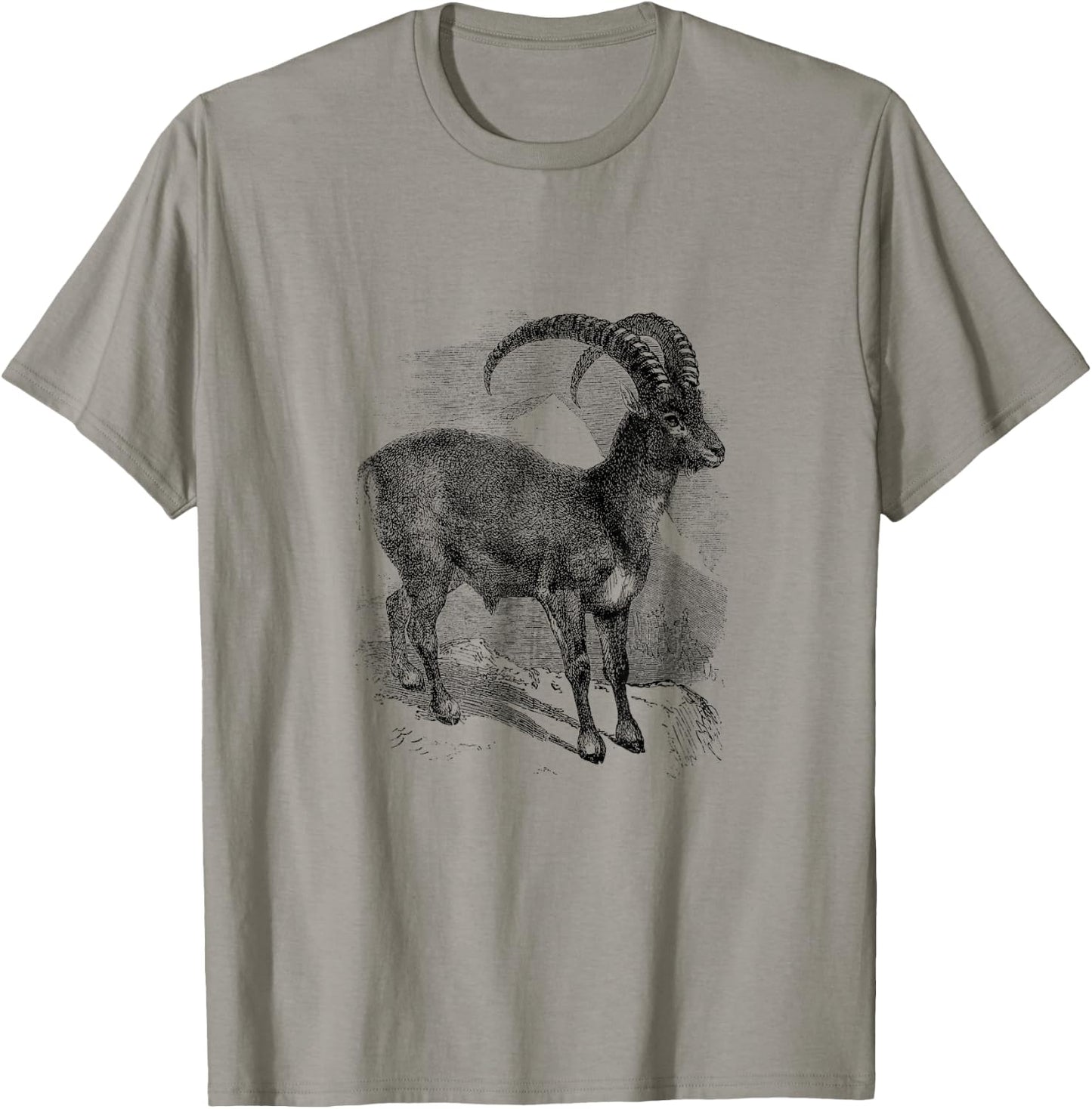 Ibex Mountain Goat Print T-Shirt - T-Shirt | Sand