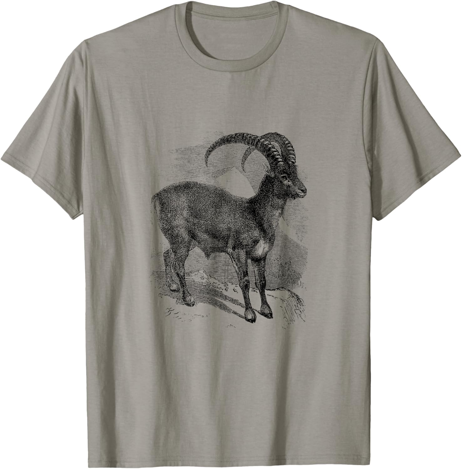 Ibex Mountain Goat Print T-Shirt - T-Shirt | Sand