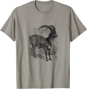 Ibex Mountain Goat Print T-Shirt - T-Shirt | Sand