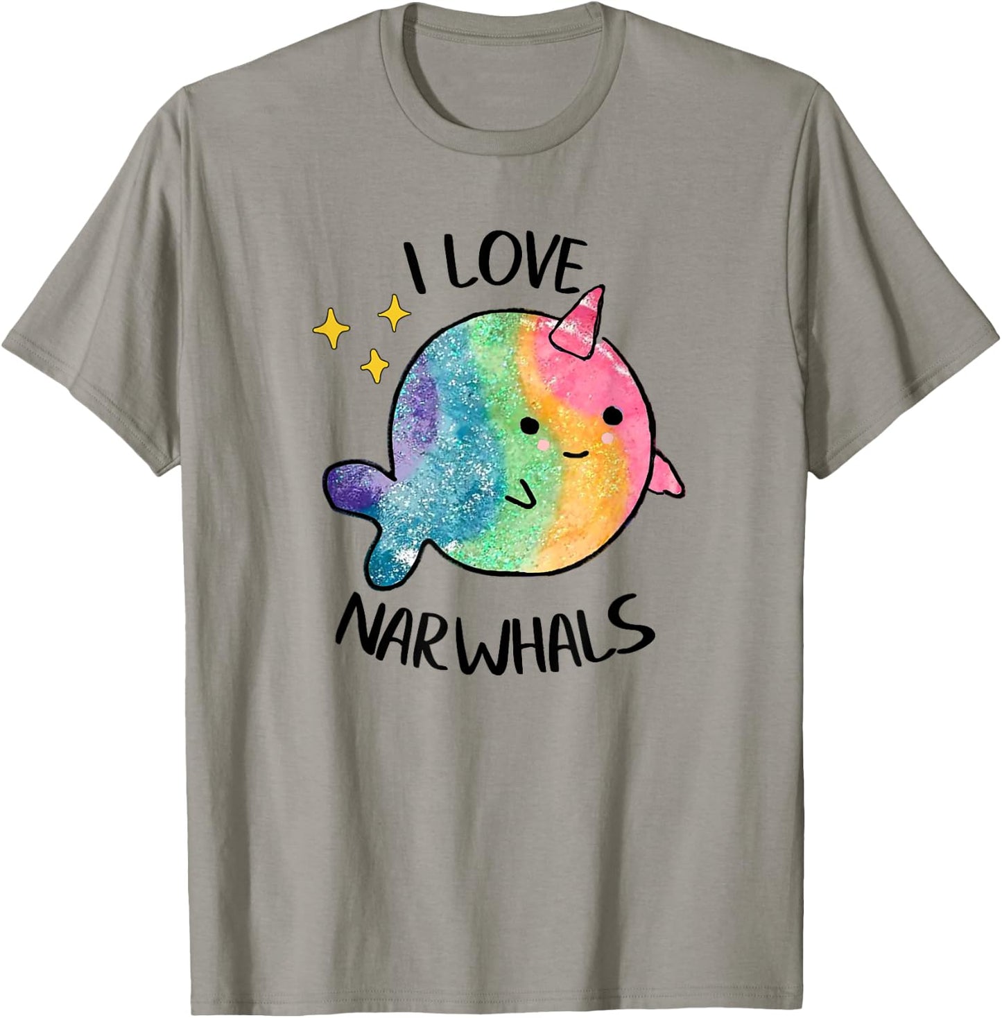 I Love Narwhals Rainbow Whale Kids Colorful So Kawaii Cute T-Shirt - T-Shirt | Sand
