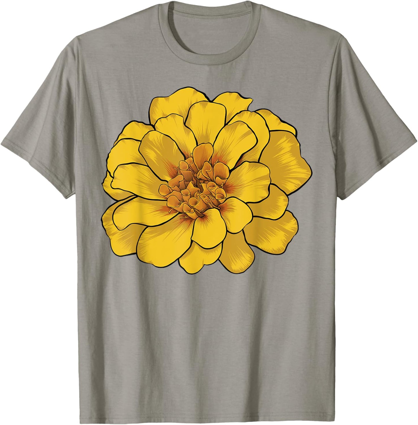Yellow Marigold Flower T-Shirt - T-Shirt | Sand