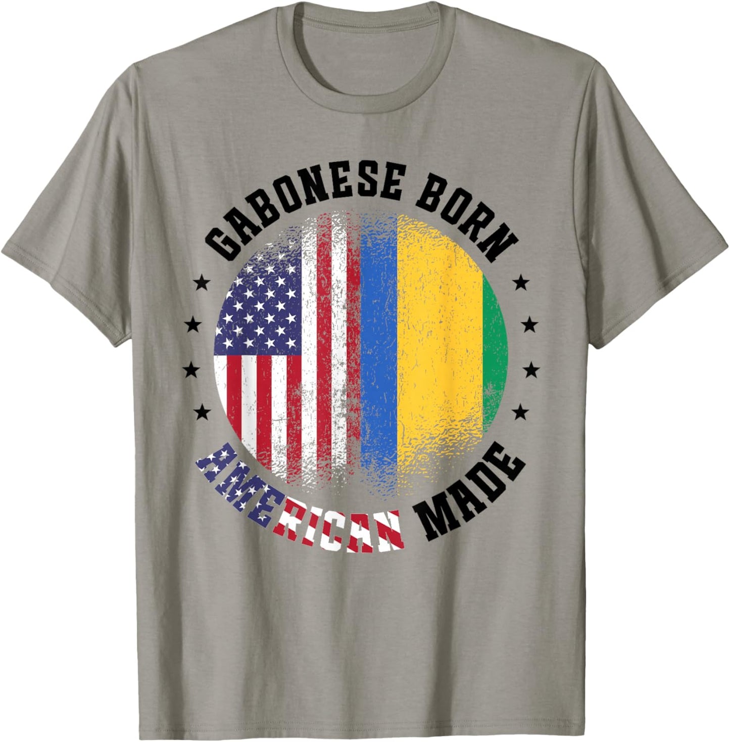 Gabonese Flag American US Flag Outfit for Gabon T-Shirt - T-Shirt | Sand