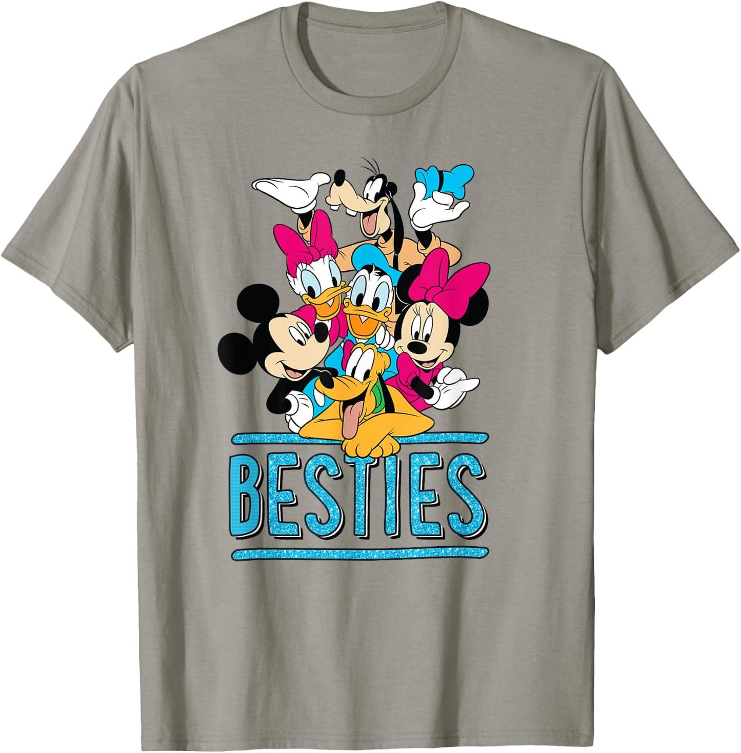Mickey Minnie Pluto Donald Daisy Goofy Besties Group T-Shirt - T-Shirt | Sand