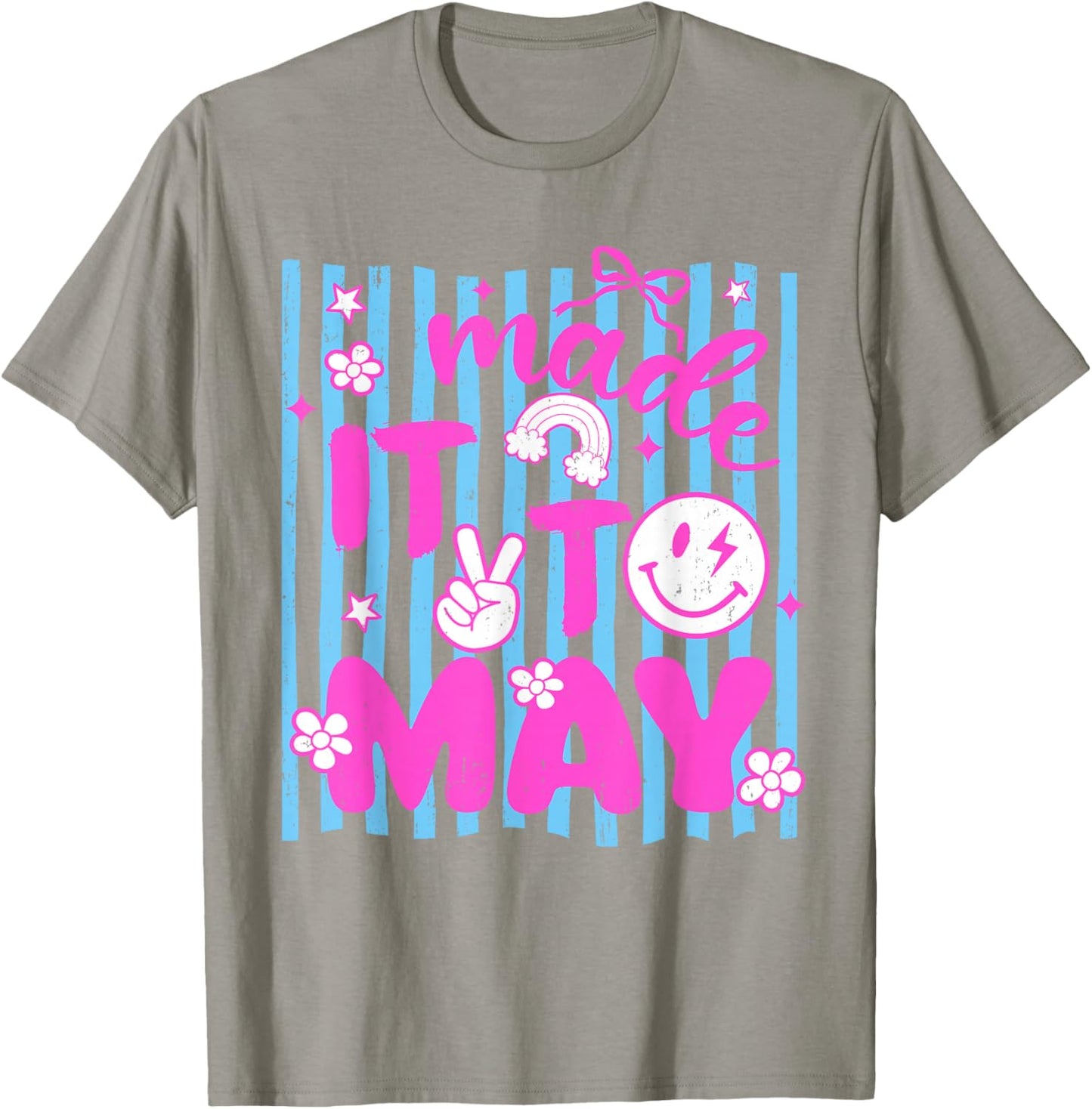Cute Last Day of School Teacher Girls Made It to May Funny T-Shirt - T-Shirt | Sand