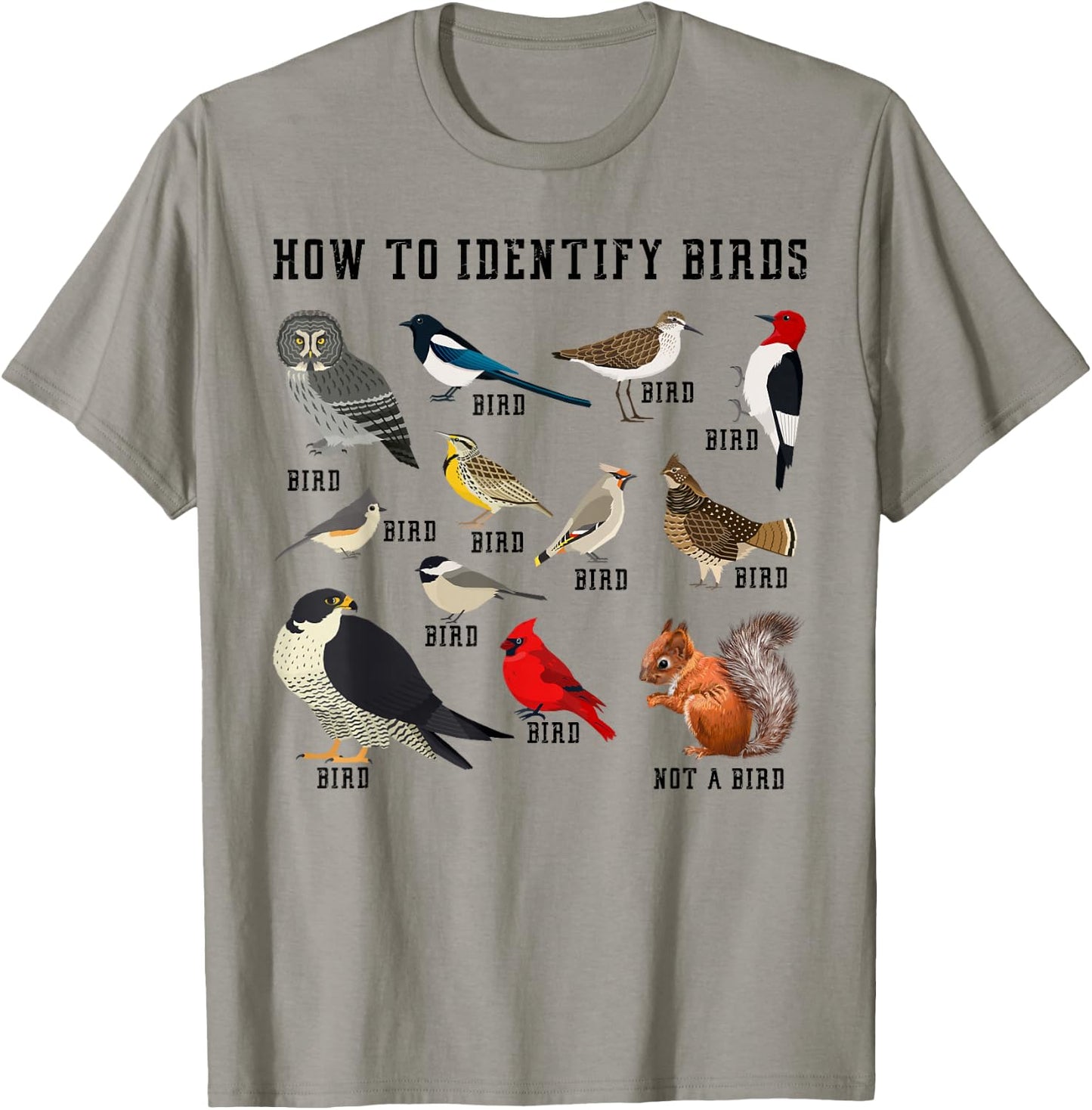 How to Identify Birds? Funny Birdwatcher for Nature Love T-Shirt - T-Shirt | Sand