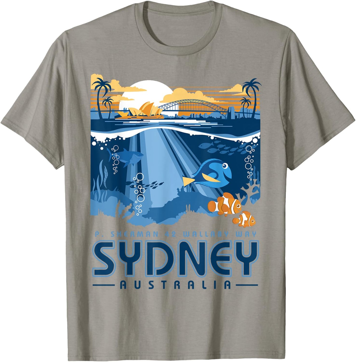 Disney Pixar Finding Nemo Sydney Australia Poster T-Shirt - T-Shirt | Sand