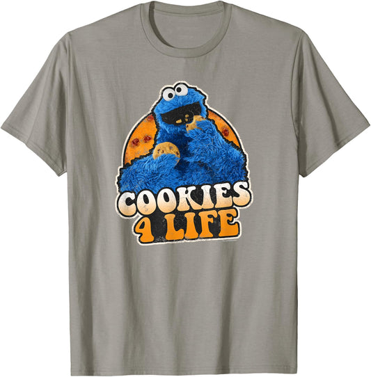 Sesame Street Cookie Monster Cookies 4 Life T-Shirt - T-Shirt | Sand