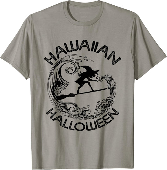 Hawaiian Halloween - Witch Surf Surfing on Waves T-Shirt - T-Shirt | Sand