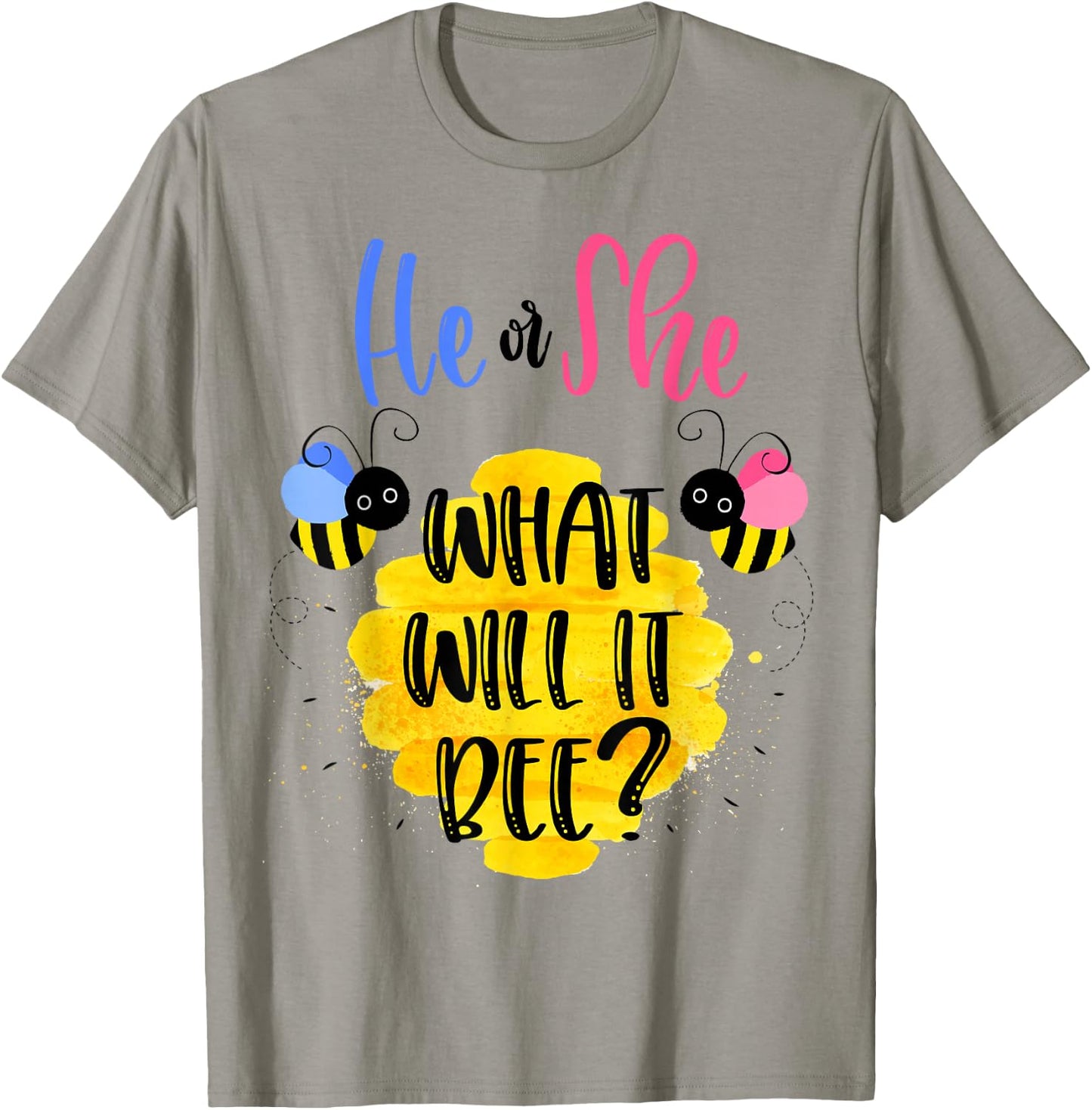 Gender Reveal What Will It Bee Shirt He or She Boy Girl T-Shirt - T-Shirt | Sand