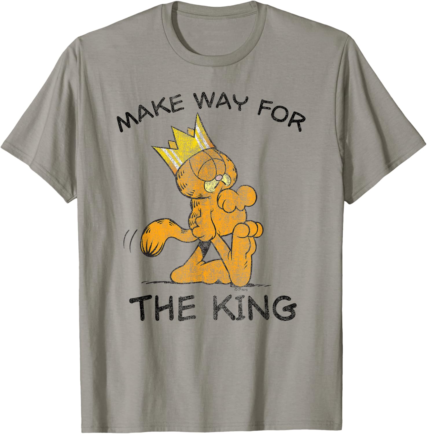 Garfield Make Way for The King Cartoon Cat T-Shirt - T-Shirt | Sand
