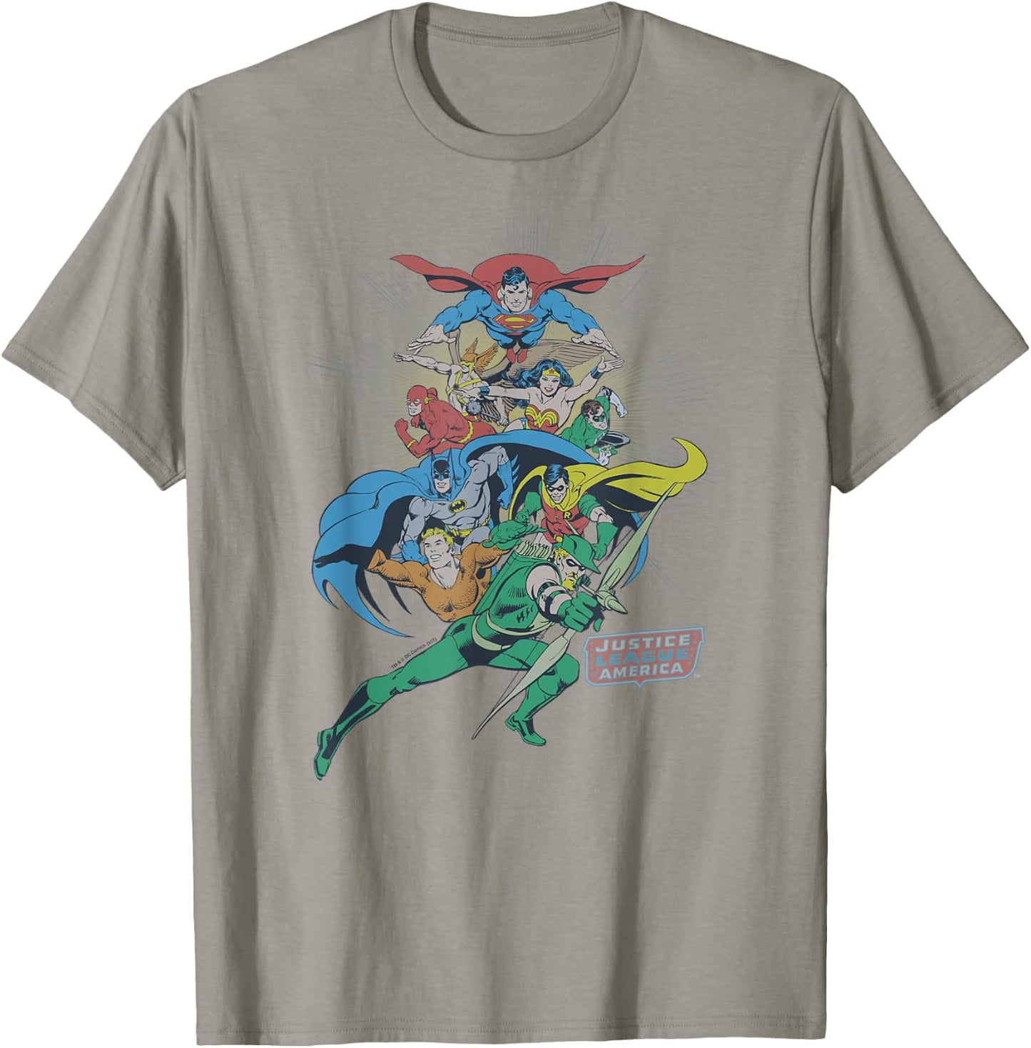 DC Comics Justice League In League , Women, Adult, Grey, Small, Short Sleeve T-Shirt - T-Shirt | Sand