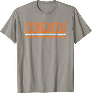 Miami Florida Retro Vintage Weathered T-Shirt - T-Shirt | Sand