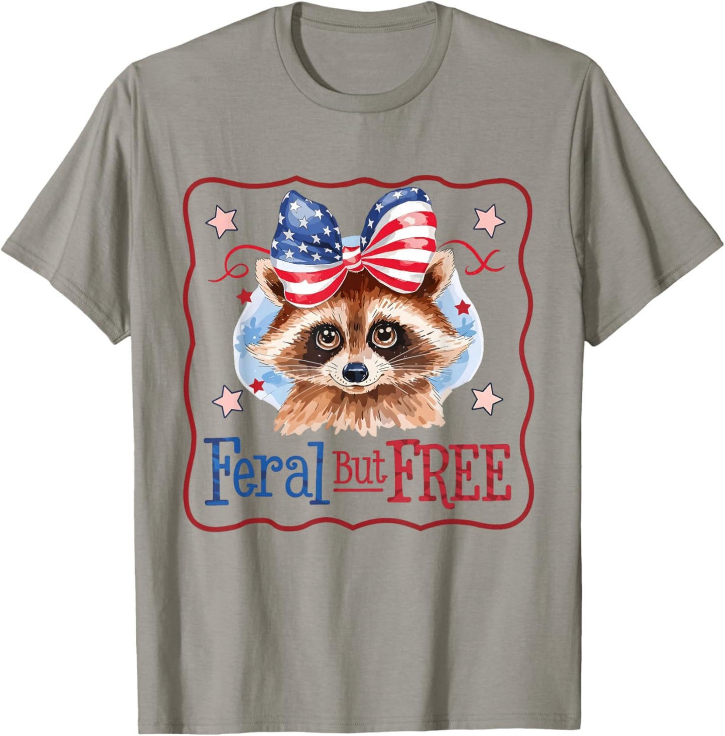 Feral But Free Raccoon Adventure T-Shirt - T-Shirt | Sand