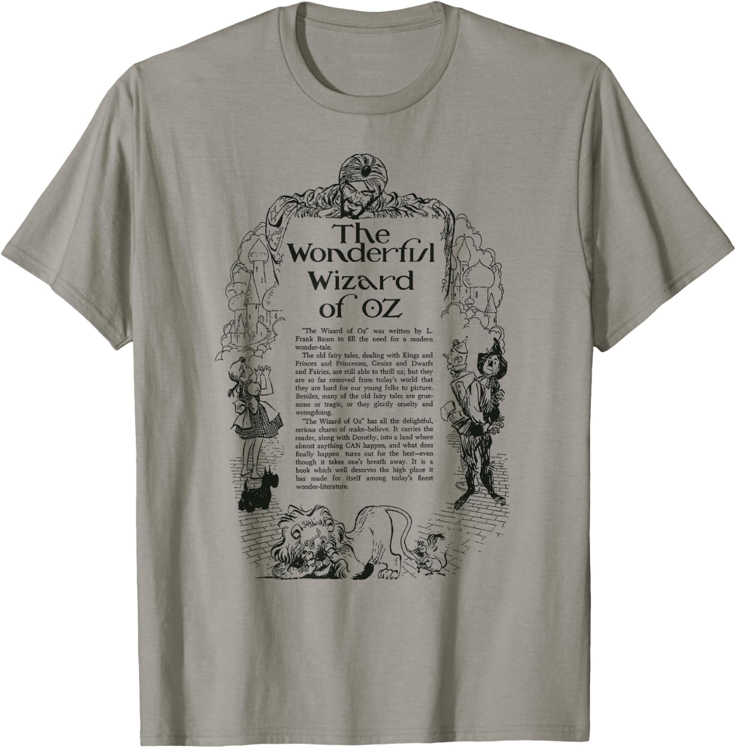 Oz Book Dorothy Toto Lion Scarecrow Oz Tin Man Wizard of OZ T-Shirt - T-Shirt | Sand