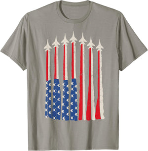 American Flag Fighter Jet Patriotic Toddler Boy 4th July USA T-Shirt - T-Shirt | Sand