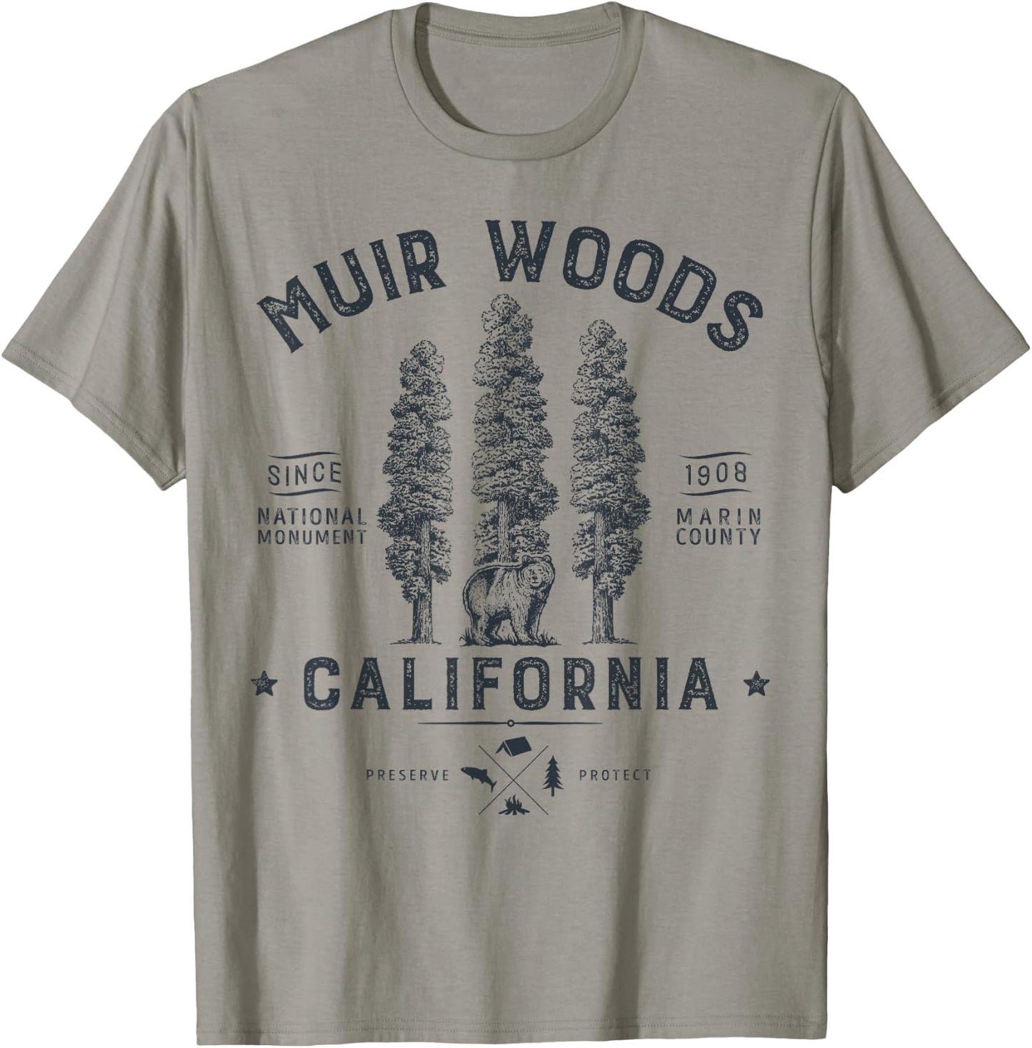 Muir Woods National Monument T Shirt California Redwood Park T-Shirt - T-Shirt | Sand