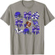 Blue Coquette Bow Football Game Day Women Girls Kids T-Shirt - T-Shirt | Sand