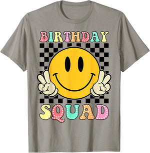 Birthday Squad Groovy Matching Family Birthday Squad T-Shirt - T-Shirt | Sand