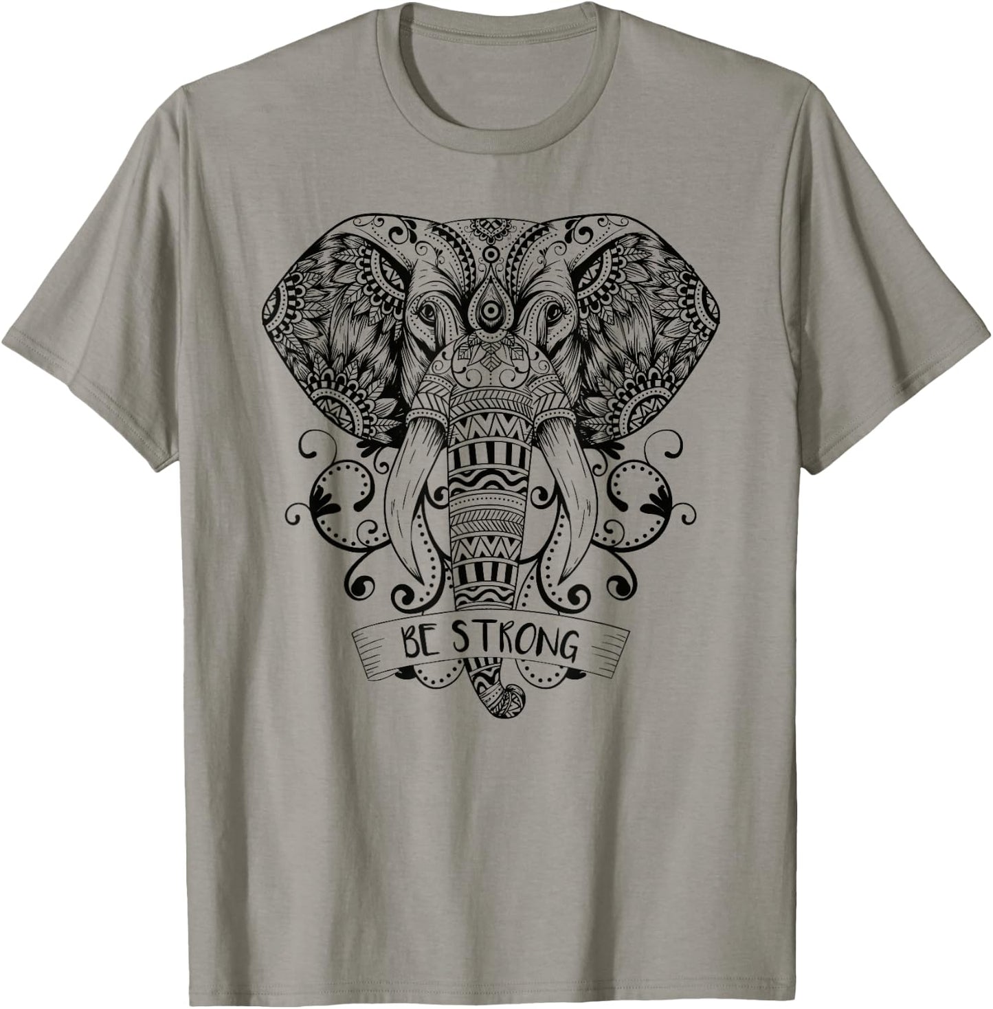Elephant Sei stark Mandala & Yoga Meditation T-Shirt - T-Shirt | Sand