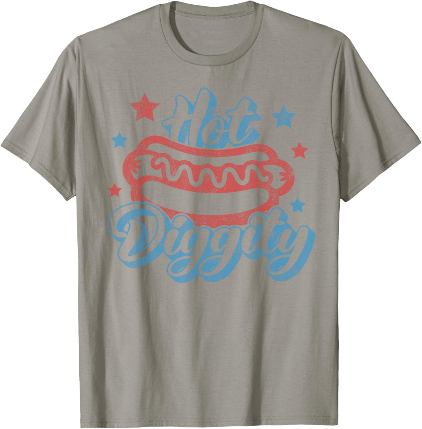 American Hot Diggity Hotdog BBQ 4th of July USA Hot Dog T-Shirt - T-Shirt | Sand