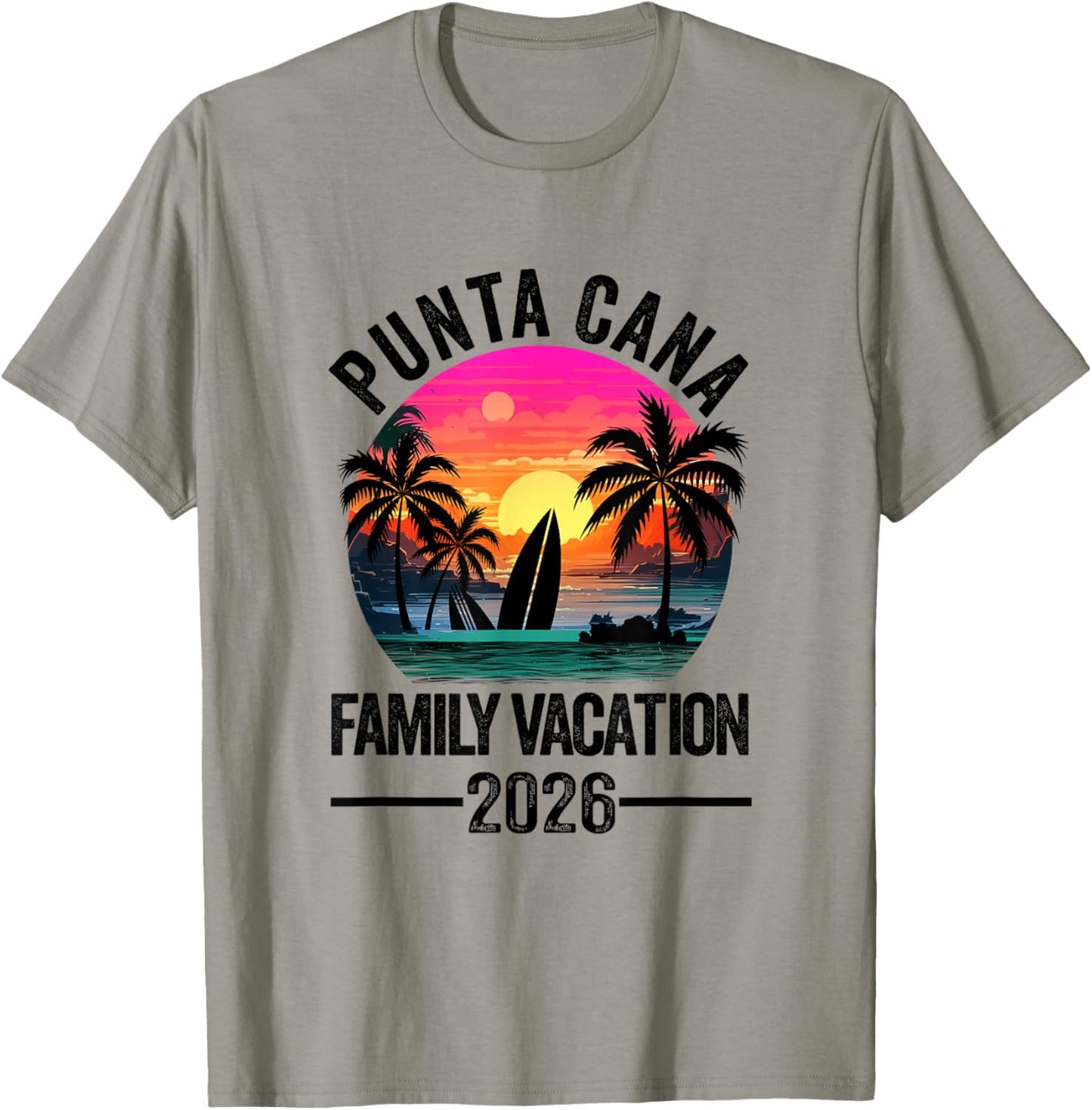 Punta Cana 2026 Family Vacation Matching Dominican Republic T-Shirt - T-Shirt | Sand