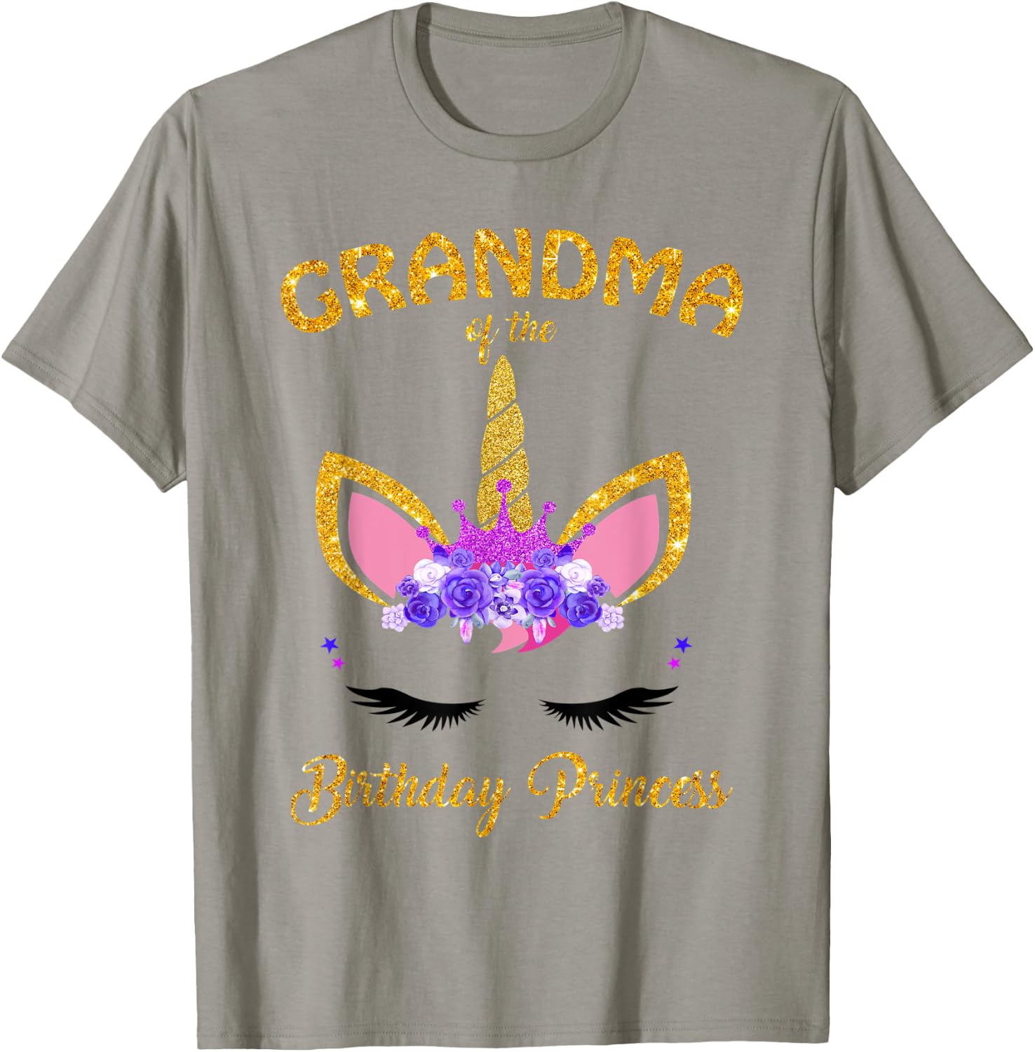 Grandma of the Birthday Princess Unicorn Girl T Shirt Outfit T-Shirt - T-Shirt | Sand